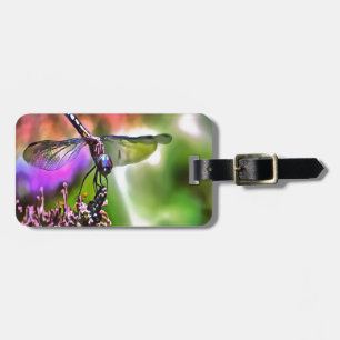 Dragonfly In Green and Blue Realistic Painting Luggage Tag