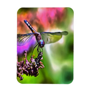 Dragonfly In Green and Blue Realistic Painting Magnet