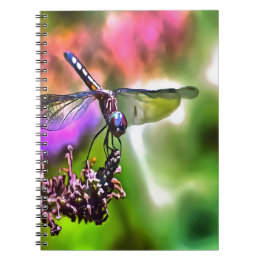 Dragonfly In Green and Blue Realistic Painting Notebook