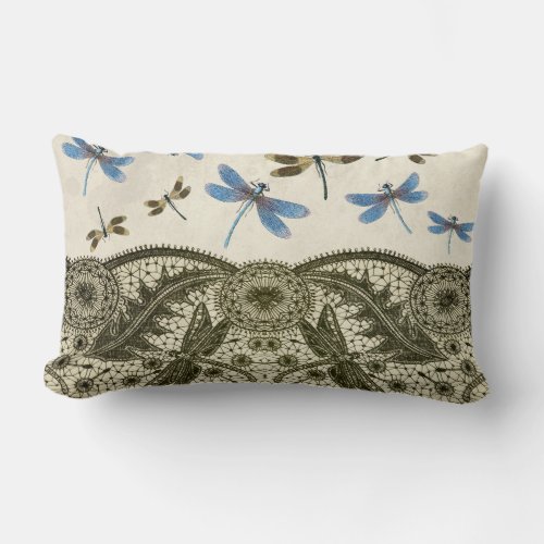 Dragonfly in Lace Lumbar Pillow