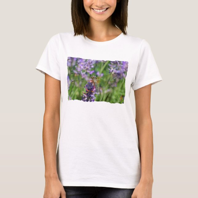 Dragonfly in Lavender Garden T-Shirt (Front)