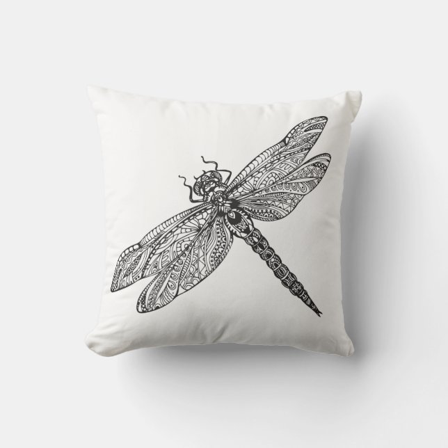 Dragonfly In Style Throw Pillow (Front)