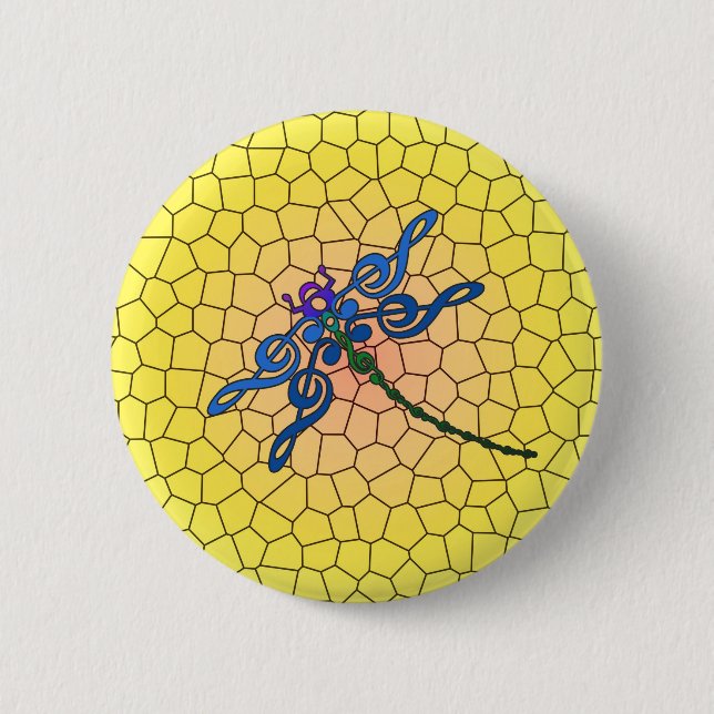 Dragonfly in Treble colorful pin (Front)