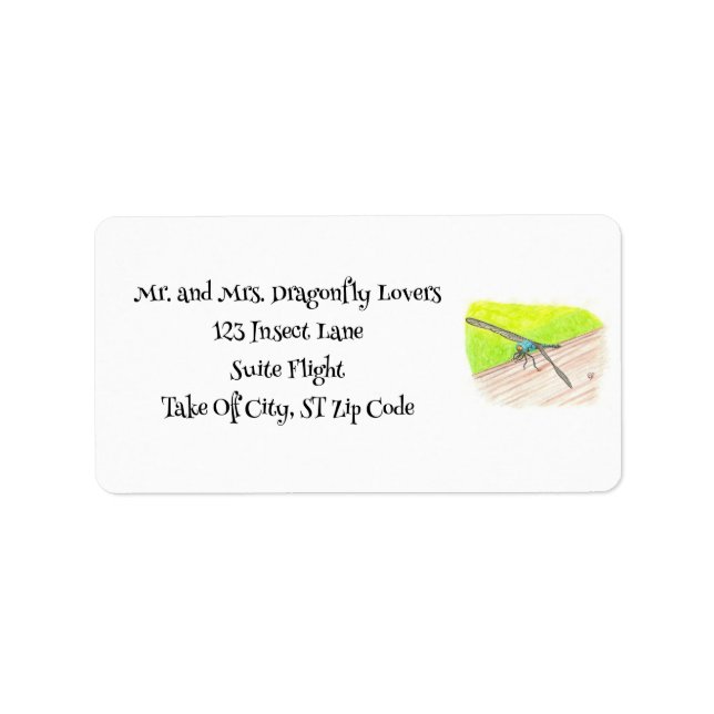 Dragonfly in Watercolor, Custom Address Labels (Front)