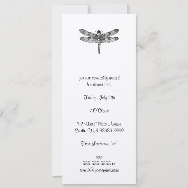 Dragonfly Invitation (Front)
