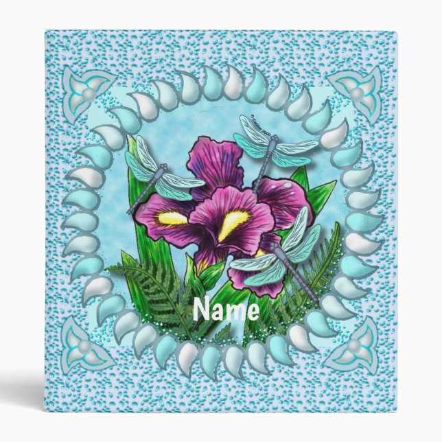Dragonfly  Iris  3 Ring Binder (Front)