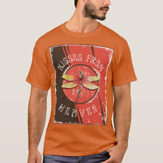 Dragonfly Kisses From Heaven Distressed Grunge Cor T-Shirt