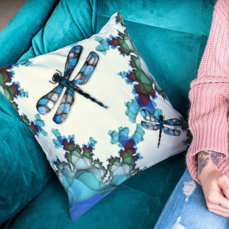 Dragonfly Land Throw Pillow