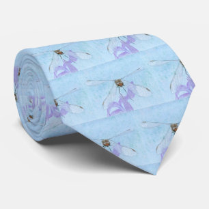 Dragonfly Landing Watercolor Neck Tie
