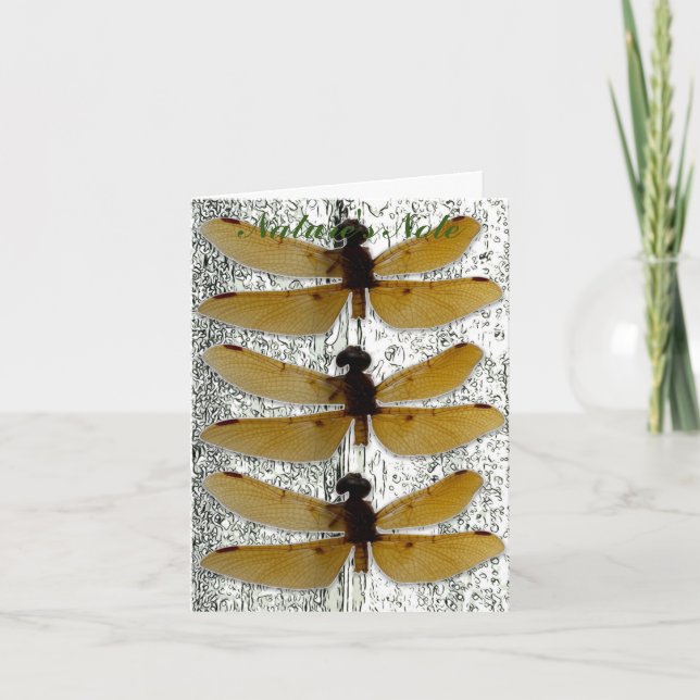 DRAGONFLY LEAF PHOTO NOTE CARD (Front)