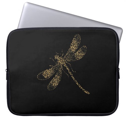 Dragonfly Leopard Print Swarm Nymph Animal Lover Laptop Sleeve