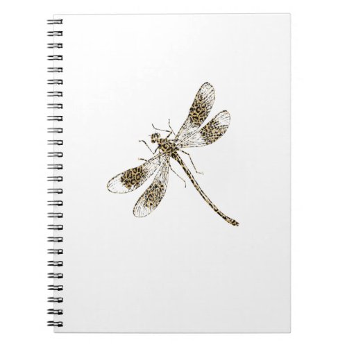 Dragonfly Leopard Print Swarm Nymph Animal Lover W Notebook