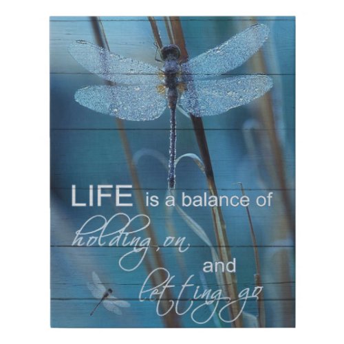 Dragonfly Life Is A Balance Memorial Gifts Faux Canvas Print