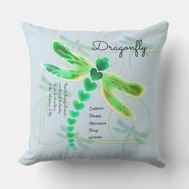 Dragonfly | Light Blue 20"x20"  Throw Pillow (Front)