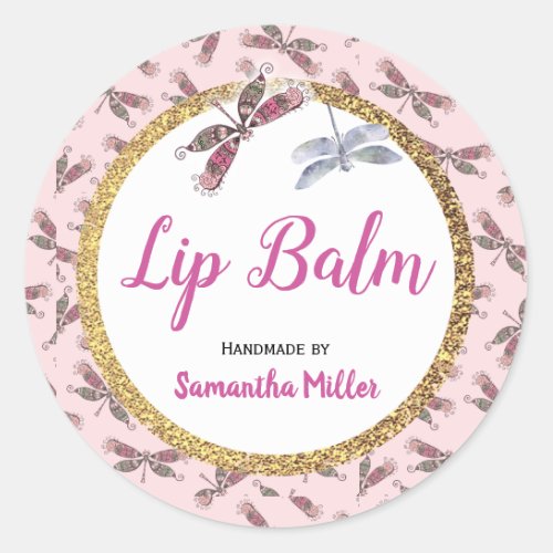 Dragonfly Lip Balm Paper Product Sticker  Label