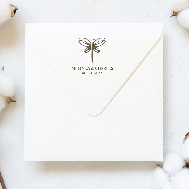 Dragonfly Logo  for Wedding or Event Rubber Stamp (Creator Uploaded)