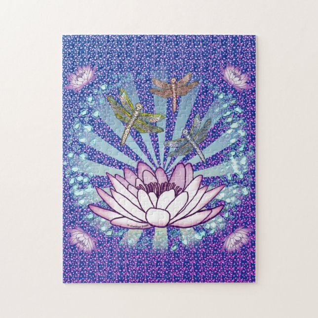 Dragonfly Lotus  Jigsaw Puzzle (Vertical)