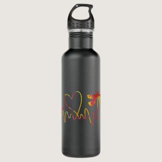 Dragonfly Love Heart Valentines Day Dragonflies  Stainless Steel Water Bottle