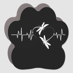Dragonfly Lover Gift Funny Dragonfly Heartbeat Car Magnet