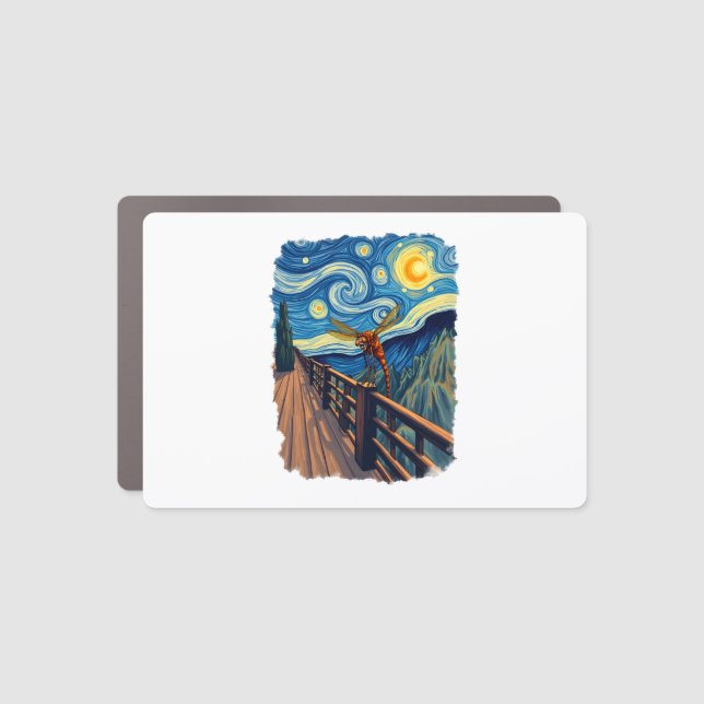 Dragonfly Lovers  Artistic Dragonfly Car Magnet (Front)