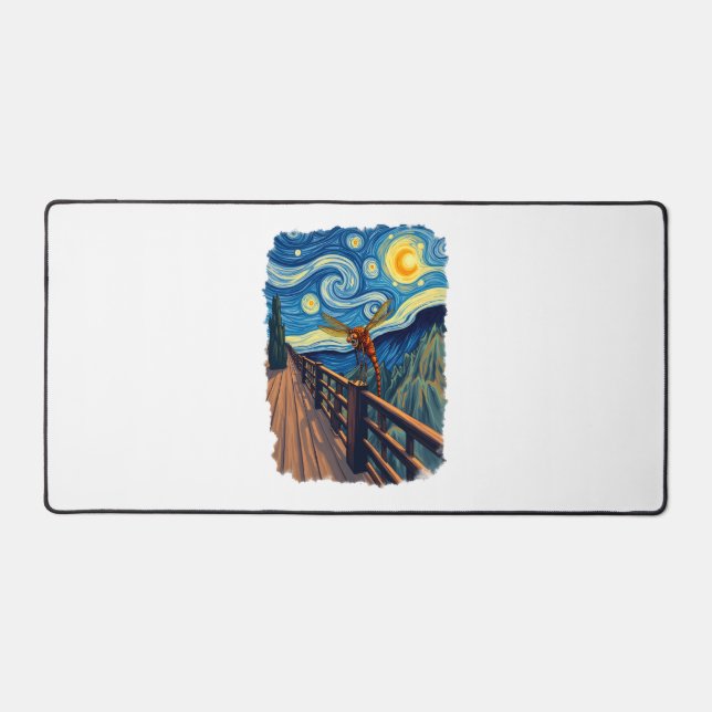 Dragonfly Lovers  Artistic Dragonfly Desk Mat (Front)