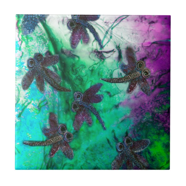 Dragonfly Magic Ceramic Tile (Front)