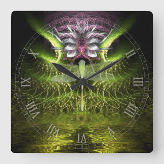 Dragonfly Magic Fractal Art Wall Clock