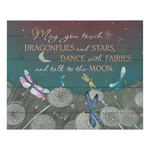 Dragonfly May You Touch Memorial Gifts Faux Canvas Print