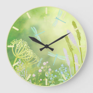 dragonfly Meadow Large Clock