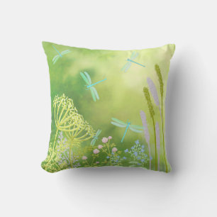 Dragonfly Meadow Throw Pillow
