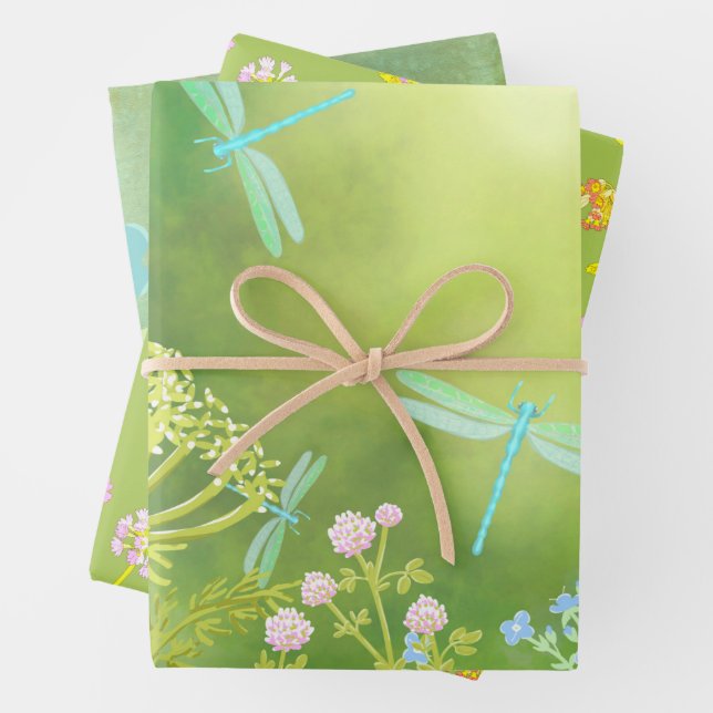 Dragonfly Meadow  Wrapping Paper Sheets (In situ)