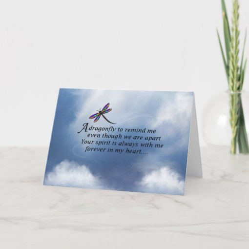 Dragonfly Memorial Poem Card | Zazzle