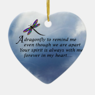 Dragonfly  Memorial Poem Ceramic Ornament