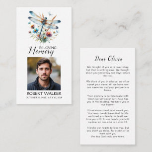 Dragonfly Memorial Poem Funeral Prayer Card