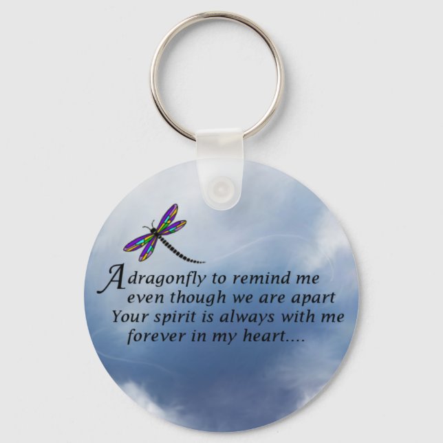 Dragonfly  Memorial Poem Keychain (Front)