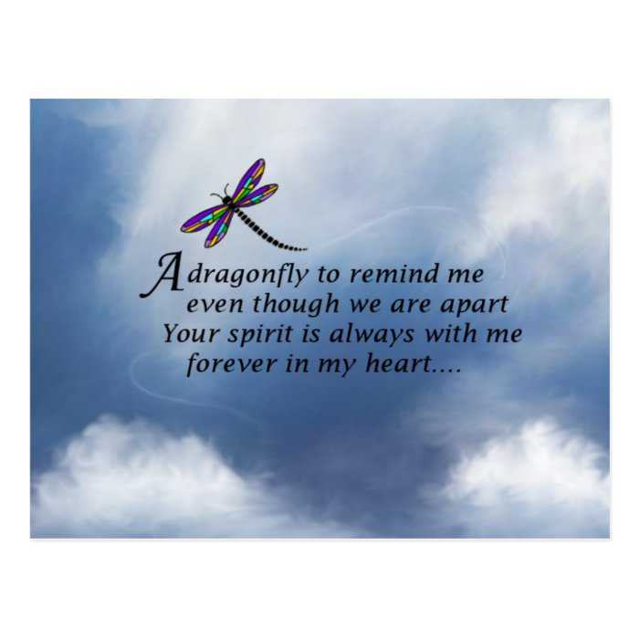 Dragonfly Memorial Poem Post Cards