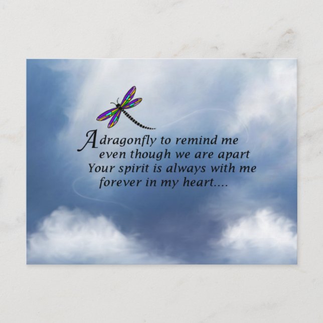 Dragonfly Memorial Poem Postcard (Front)