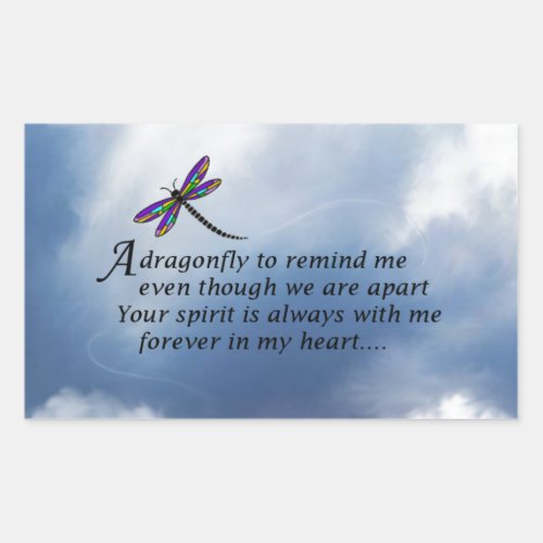 Dragonfly  Memorial Poem Rectangular Sticker