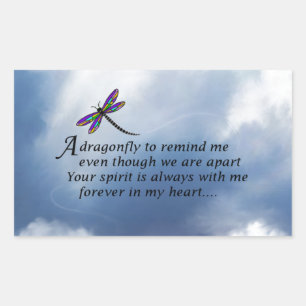 Dragonfly Memorial Poem Rectangular Sticker