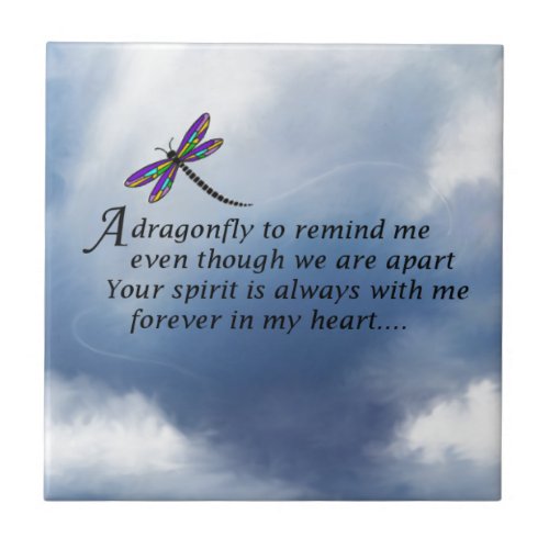 Dragonfly  Memorial Poem Tile