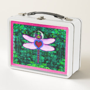 Dragonfly metal lunch box