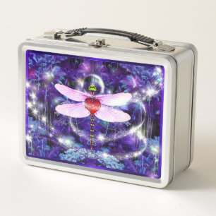 Dragonfly metal lunch box