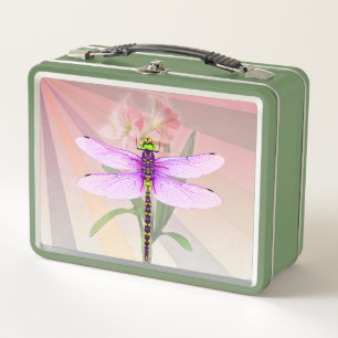 Dragonfly metal lunch box