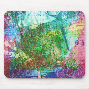 Dragonfly Mixed Media Collage Mouse Pad
