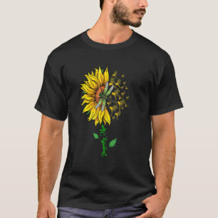 Dragonfly Mom Cute Sunflower Dragonflys Lover Moth T-Shirt