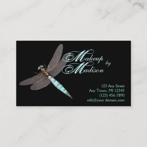 Customizable Dragonfly Monogram Business Business Card Template