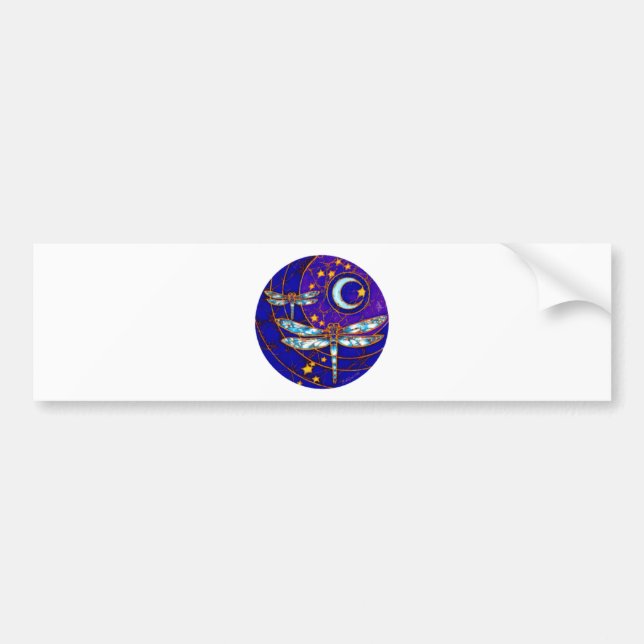 dragonfly moon bumper sticker (Front)