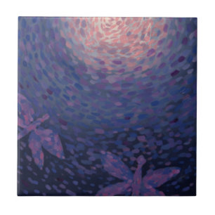 Dragonfly Moon Ceramic Tile