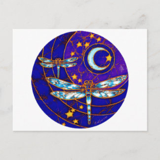 dragonfly moon postcard