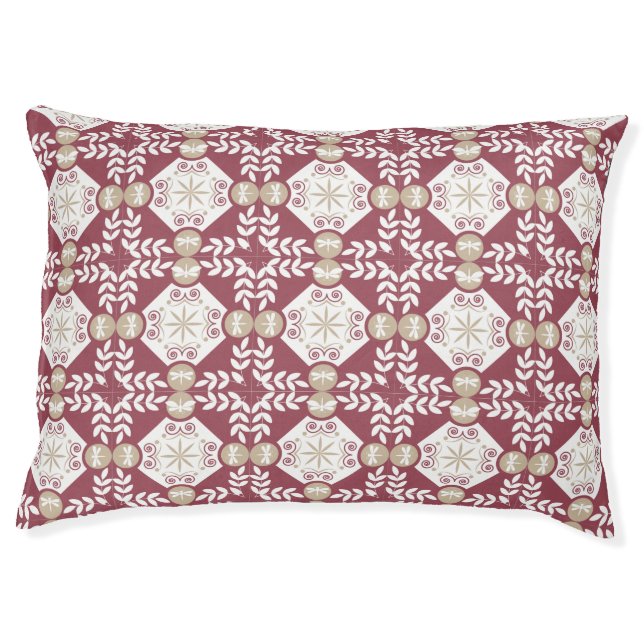 Dragonfly Moroccan Mosaic Tile Pattern Personalize Pet Bed (Front)